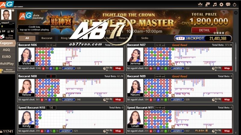 Sảnh AG AB77 casino